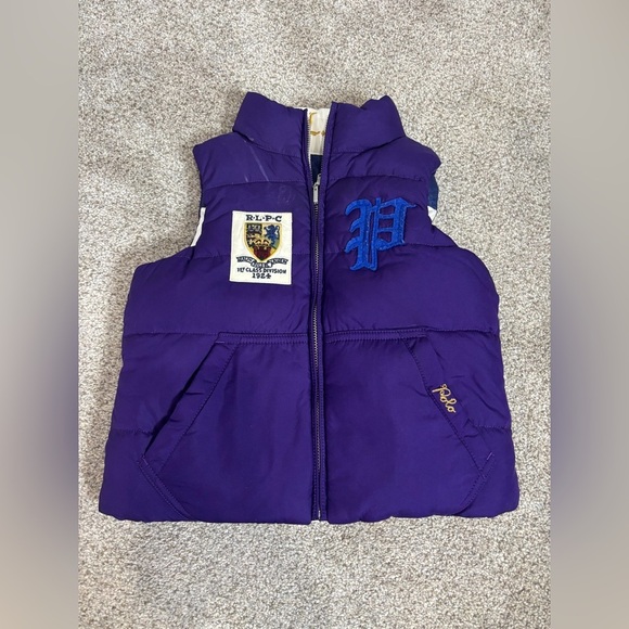 Polo Ralph Lauren Other - Ralph Lauren County Riders & Jockey Club Girls Reversible Puffy Vest Purple 4T